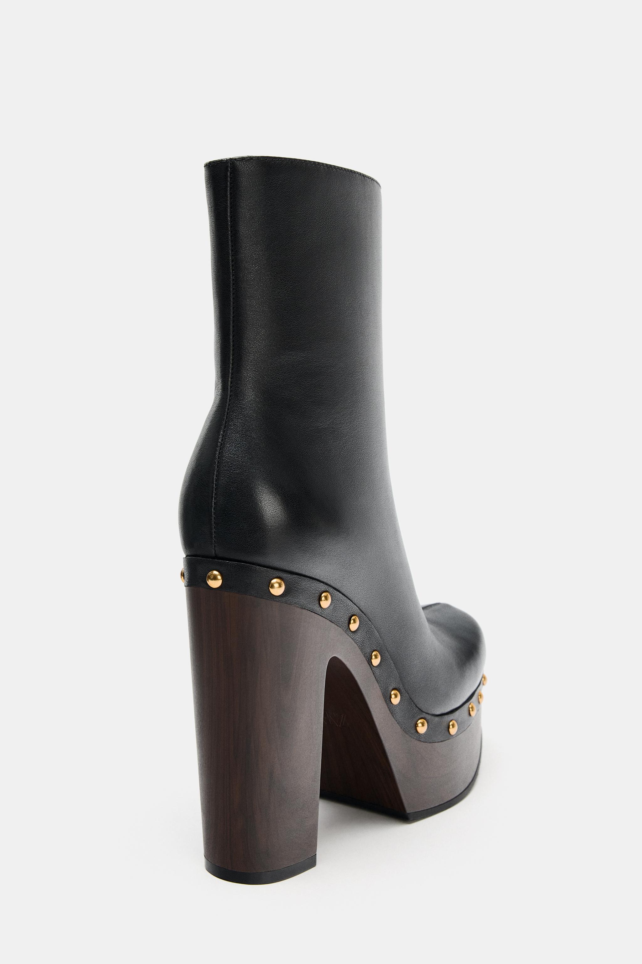 PLATFORM LEATHER ANKLE BOOTS